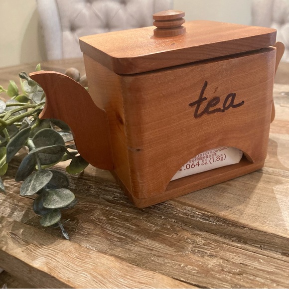 UNIQUE HANDCRAFTED WOOD TEA CONTAINER - Picture 5 of 12